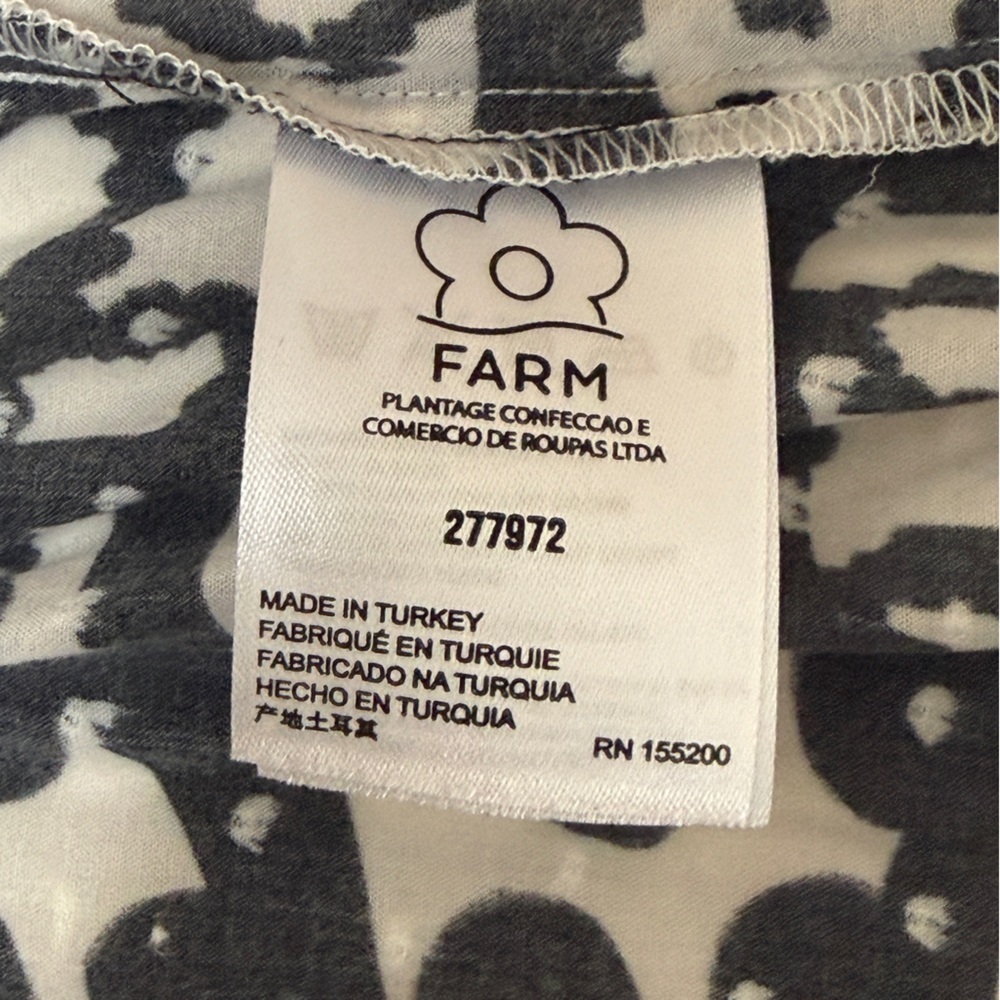 FARM Rio | Leopard Print Wrap Top Short Sleeve Blouse  | Black/White | Size M - Picture 6 of 12